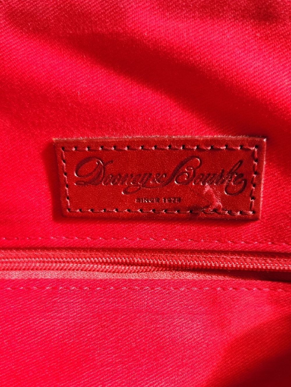 Vtg Dooney & Bourke Zebra-Print Satchel with Red Leather Accents Rehab Bag - Picture 8 of 13
